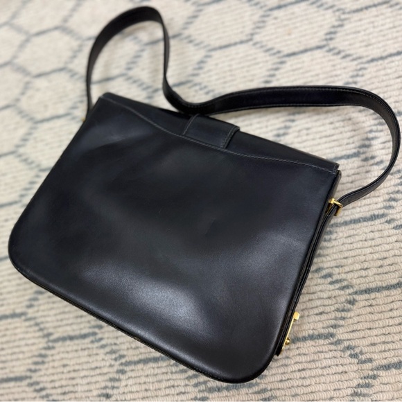 GUCCI Unisex Vintage Rare 70’s/80’s Adjst. Strap Navy Leather Shoulder Handbag - Picture 5 of 16
